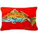Fish - Red Fish Red Head Indoor & Outdoor Fabric Decorative Pillow