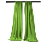 LA Linen BDpop96x58-Pk2-LimeP84 Polyester Poplin Backdrop Drape Lime - 96 x 58 in. - Pack of 2