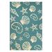 Couristan Outdoor Escape Cardita Shells Indoor/Outdoor Area Rug 8 x 11 Turquoise-Ivory