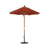 Havenside Home Port Lavaca 7.5ft Round Sunbrella Wooden Patio Umbrella by Base Not Included Bay Brown