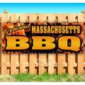 Massachusetts BBQ 13 oz heavy duty vinyl banner sign with metal grommets new store advertising flag (many sizes available)