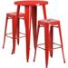 Bowery Hill Round Patio Bistro Set in Red