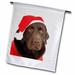 3dRose Labrador dog dressed as Santa Claus on white background - Garden Flag 12 by 18-inch