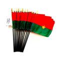 Box of 12 Burkina Faso 4 x6 Miniature Desk & Table Flags; 12 American Made Small Mini Burkinabe Flags in a Custom Made Cardboard Box Specifically Made for These Flags