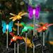 Solar Garden Lights 6 Pack Solar Garden Stake Light Multi-color Changing Solar Powered Decorative Landscape Lighting Hummingbird Butterfly Dragonfly for Outdoor Path Yard Lawn Patio