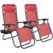 Lacoo Patio Zero Gravity Chair Outdoor Adjustable Recline Chair seating capacity 2 Light Red