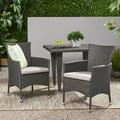 Grey Wicker Dining Chairs (Set of 2)