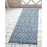 Unique Loom Tribal Trellis Outdoor Trellis Rug 2 0 x 6 0 Blue