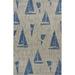 Ox Bay Caliana Nautical Sails Up Coastal Indoor Outdoor Area Rug Blue & Gray 5 x 7