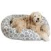 Majestic Pet Sherpa Fusion Bagel Pet Bed for Dogs Calming Dog Bed Washable Medium Gray