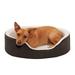 FurHaven Pet Products Faux Sheepskin & Suede Oval Pet Bed for Dogs & Cats - Espresso Large