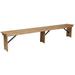 Emma + Oliver 8 x 12 Antique Rustic Solid Pine Folding Farm Bench with 3 Legs