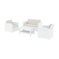 Compamia Monaco 4 Piece Outdoor Sofa Set in White with Cushion