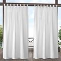 Exclusive Home Curtains Indoor/Outdoor Solid Cabana Tab Top Curtain Panel Pair 54x120 Winter White