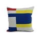 Simply Daisy 18 x 18 Multi Abstract Geometric Print Outdoor Pillow Royal Blue
