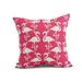 Simply Daisy 16 x 16 Flamingo Heart Martini Animal Print Outdoor Pillow Pink