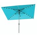 Rectangular Solar Powered LED Lighted Patio Umbrella - 10 x 6.5 - By Trademark Innovations (Peacock)