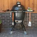 Primo Round Ceramic Charcoal All-In-One Kamado Grill Head on Wheeled Cradle