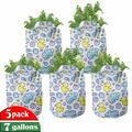 Baby Grow Bags 5-Pack Washing Time Bubbles Duck Heavyduty Fabric Pots with Handles for Plants 2 Sizes Blue Lilac Yellow by Ambesonne
