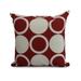 Simply Daisy 16 x 16 ModCircles Geometric Print Outdoor Pillow Red