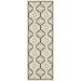 SAFAVIEH Courtyard Nina Geometric Trellis Indoor/Outdoor Runner Rug Beige Black/Yellow 2 3 x 8