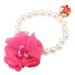 Mgaxyff Dog Pet Pearl Flower Collar Elastic Necklace for Puppy Collar Jewelry Accessory Pet Pearl Necklace Pet Pearl Collar