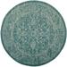 SAFAVIEH Courtyard Darin Traditional Indoor/Outdoor Area Rug 6 7 x 6 7 Round Turquoise