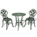 vidaXL Patio Bistro Set 3 Piece Outdoor Garden Table and Chair Cast Aluminum