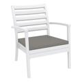 Siesta XL Set of 2 Club Chair with Sunfield Taupe Cushions ISP004-WHI-CTA