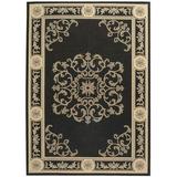 Safavieh Courtyard Cynthia Floral Indoor/Outdoor Indoor/Outdoor Area Rug 6 7 x 9 6 Black/Sand