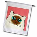 3dRose The Curious Cat Himalayan with Blue Eyes Pink - Garden Flag 12 by 18-inch