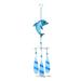 CoTa Global Blue Dolphin Hanging Sea Glass Wind Chime 27.36 Inch Nautical Glass Windchime Outdoor Decor for a Harmonic Porch Patio & Garden Unique Beach Art Indoor Wind Chime Window Mobile