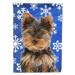 Carolines Treasures KJ1181GF Winter Snowflakes Holiday Yorkie Puppy / Yorkshire Terrier Flag Garden Size Garden Size