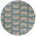 GAD Premium Indoor Outdoor Contemporary Ocean Clam Area Rug (6 7 Round) Teal Beige & Navy Blue Sea Marine Life Rug - Stain & Fade Resistant Rug for The Living Room Patio Porch Deck Lanai