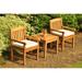 Teak Dining Set: 2 Seater 3 Pc: 23.5 Noida Square Side Table & 2 Devon Arm/Captain Chairs Outdoor Patio Grade-A Teak Wood WholesaleTeak #WMDSDVd