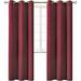 2-panels K68 burgundy color 100 % blackout thermal light blocking drapes for sliding patio window curtain top grommets noise reducing 37 wide X 84 length each panel