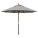 California Umbrella 9 ft. Round Hardwood Frame Market Umbrella Stainless Steel Hardware & Push Open - Sunbrella Granite