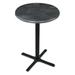 Holland Bar Stool 30 in. Black Table with 36 in. Diameter Indoor & Outdoor Black Steel Round Top