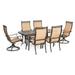 Hanover Manor 7-Piece Outdoor Dining Set with Two Swivel Rockers