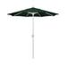 California Umbrella 7.5 Ft. Octagonal Aluminum Push Button Tilt Patio Umbrella W/ Crank Lift & Aluminum Ribs - Matted White Frame / Olefin Hunter Green Canopy