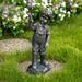 Northlight 18 Black & Bronze Boy with Cell Phone Solar Powered Outdoor Garden Statue