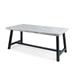 Noble House Carlisle 71 Wood Top Patio Dining Table in Light Gray and Black