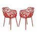 LeisureMod Modern Devon Aluminum Chair Set of 2-Color:Red Style:With Arms