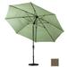 California Umbrella 11 ft. Fiberglass Market Umbrella Collar Tilt DV - Matted Black-Sunbrella-Cocoa