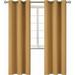 Window Curtain Room Darkening K68 gold color 100 % blackout thermal drapes for bedroom living room closet door noise reducing 37 inch wide X 84 inch long 2 panels