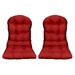 RSH DÃ©cor Outdoor Patio Set of 2 Tufted Adirondack Chair Seat Cushions Weather Resistant Solid Red