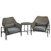 3-Piece Gray All Weather PE Wicker Furniture Set