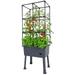 Frame It All Patio Ideas - 15.75 x 23.5 x 63 Self-Watering Elevated Planter with Trellis Frame and Greenhouse Cover