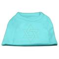 Star of David Rhinestone Shirt Aqua L (14)