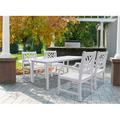 VIFAH Bradley Outdoor 5-piece Wood Patio Dining Set in White